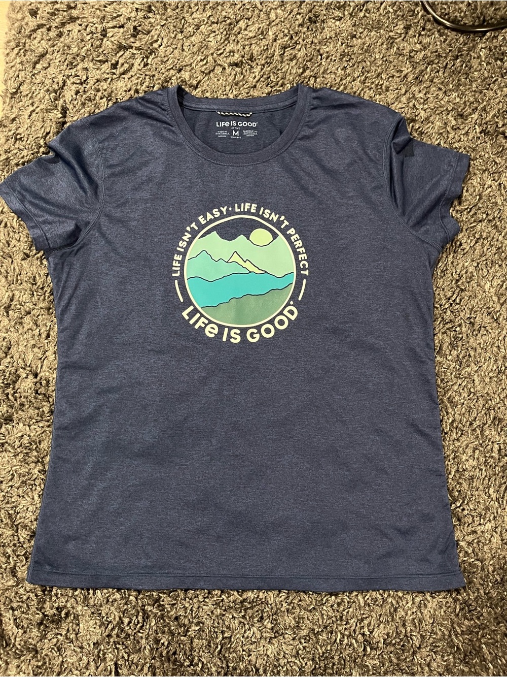 Life Is Good Women's Navy Tee Medium Life Isn’t Easy Life Isn’t Perfect